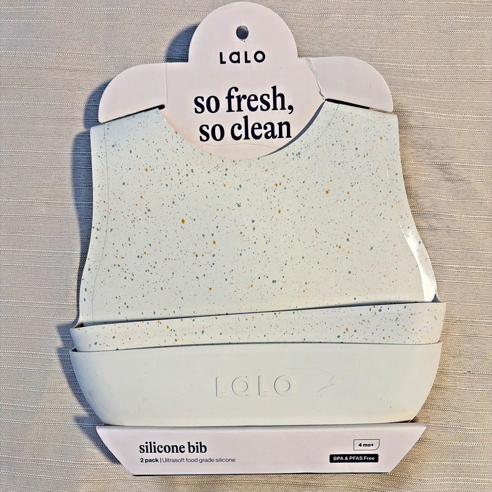 Lilo Silicone Baby Bibs in Oatmeal - 2-pack
